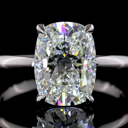 3.16 CT Cushion Brilliant Lab Grown Diamond Solitaire Ring Sz. 6.5 (E Color and VVS2 Clarity)