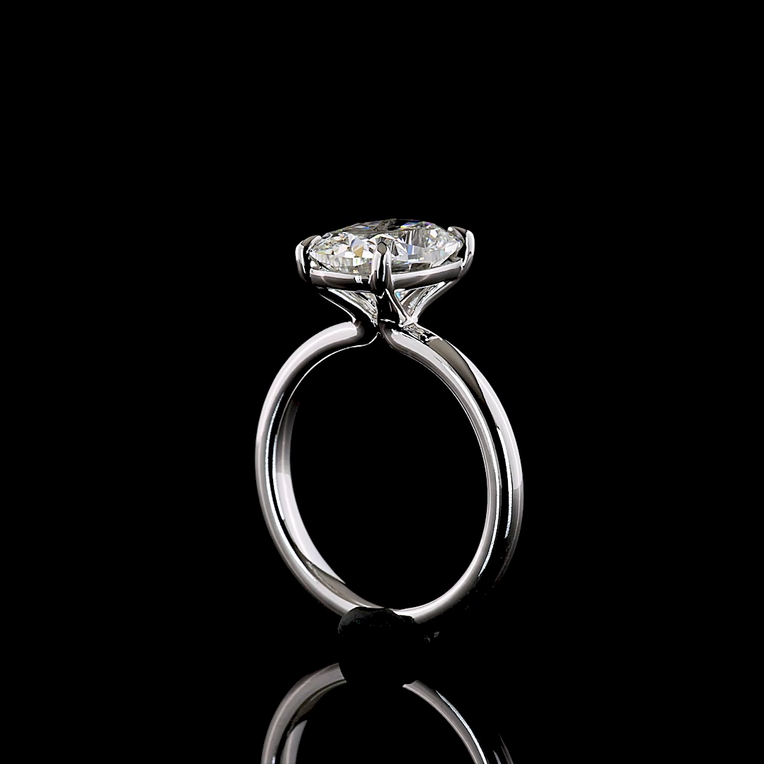 3.16 CT Cushion Brilliant Lab Grown Diamond Solitaire Ring Sz. 6.5 (E Color and VVS2 Clarity)