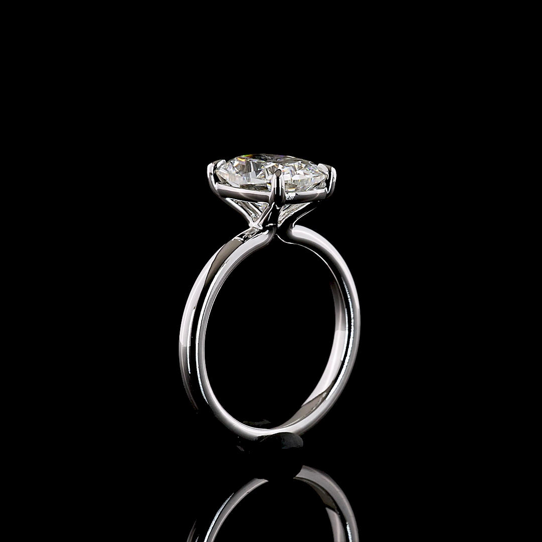 3.16 CT Cushion Brilliant Lab Grown Diamond Solitaire Ring Sz. 6.5 (E Color and VVS2 Clarity)