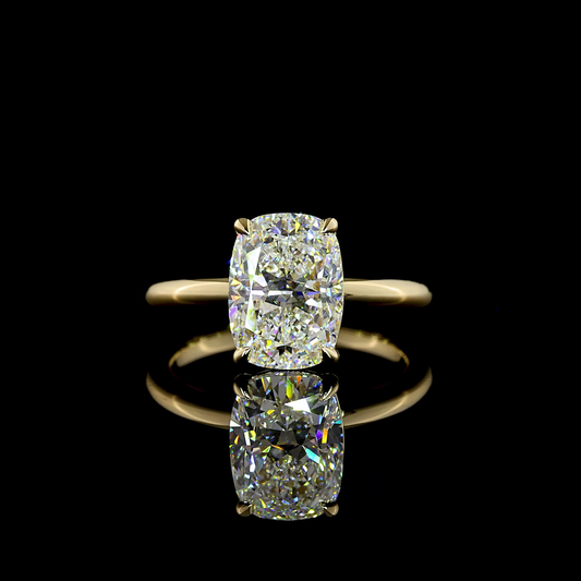 3.28 CT Cushion Brilliant Lab Grown Diamond Solitaire Ring Sz. 6.5 (E Color and VS1 Clarity)