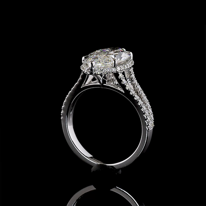 5.18 CTTW Marquise Modified Lab Grown Diamond Split Shank Ring Sz. 6.75 (E Color and VS1 Clarity)