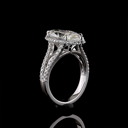 5.18 CTTW Marquise Modified Lab Grown Diamond Split Shank Ring Sz. 6.75 (E Color and VS1 Clarity)
