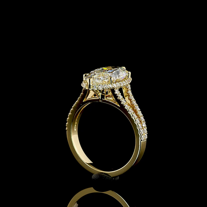 5.16 CTTW Marquise Modified Lab Grown Diamond Split Shank Ring Sz. 6.75 (F Color and VVS2 Clarity)