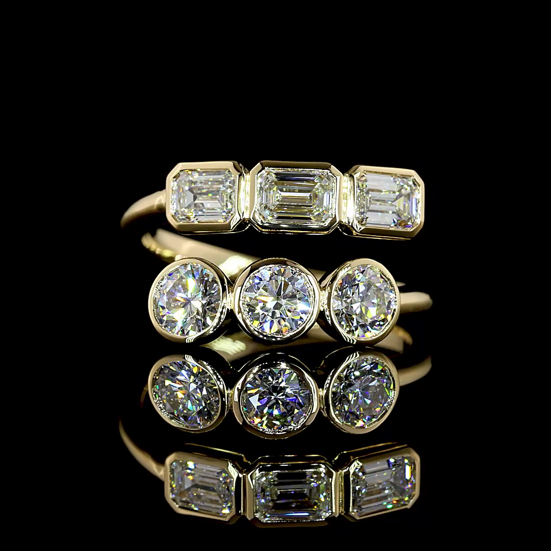 1.80 CTTW Emerald Lab Grown Diamond Special Ring Sz. 6.5 (E Color and VS1 Clarity)