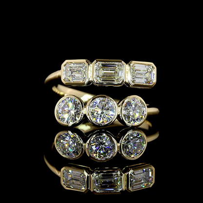 1.80 CTTW Emerald Lab Grown Diamond Special Ring Sz. 6.5 (E Color and VS1 Clarity)