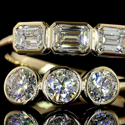 1.80 CTTW Emerald Lab Grown Diamond Special Ring Sz. 6.5 (E Color and VS1 Clarity)