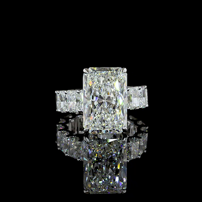 16.90 CTTW Radiant Lab Grown Diamond Solitaire Diamond Shank Ring Sz. 6.5 (F Color and VVS2 Clarity)