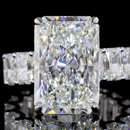16.90 CTTW Radiant Lab Grown Diamond Solitaire Diamond Shank Ring Sz. 6.5 (F Color and VVS2 Clarity)