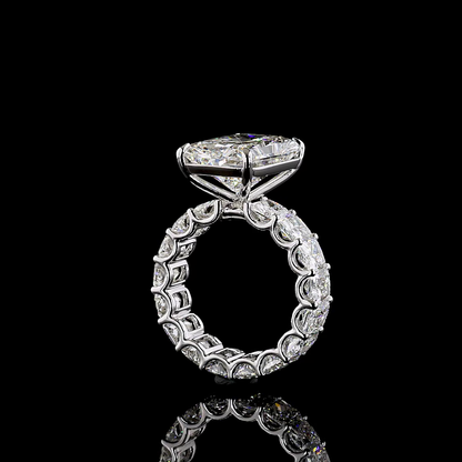 16.90 CTTW Radiant Lab Grown Diamond Solitaire Diamond Shank Ring Sz. 6.5 (F Color and VVS2 Clarity)