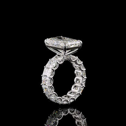 16.90 CTTW Radiant Lab Grown Diamond Solitaire Diamond Shank Ring Sz. 6.5 (F Color and VVS2 Clarity)