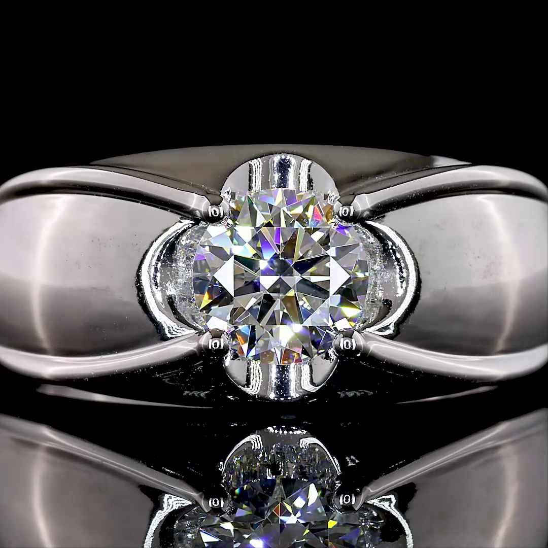 1.00 CT Round Lab Grown Diamond Solitaire Ring Sz. 8 (D Color and VS1 Clarity)