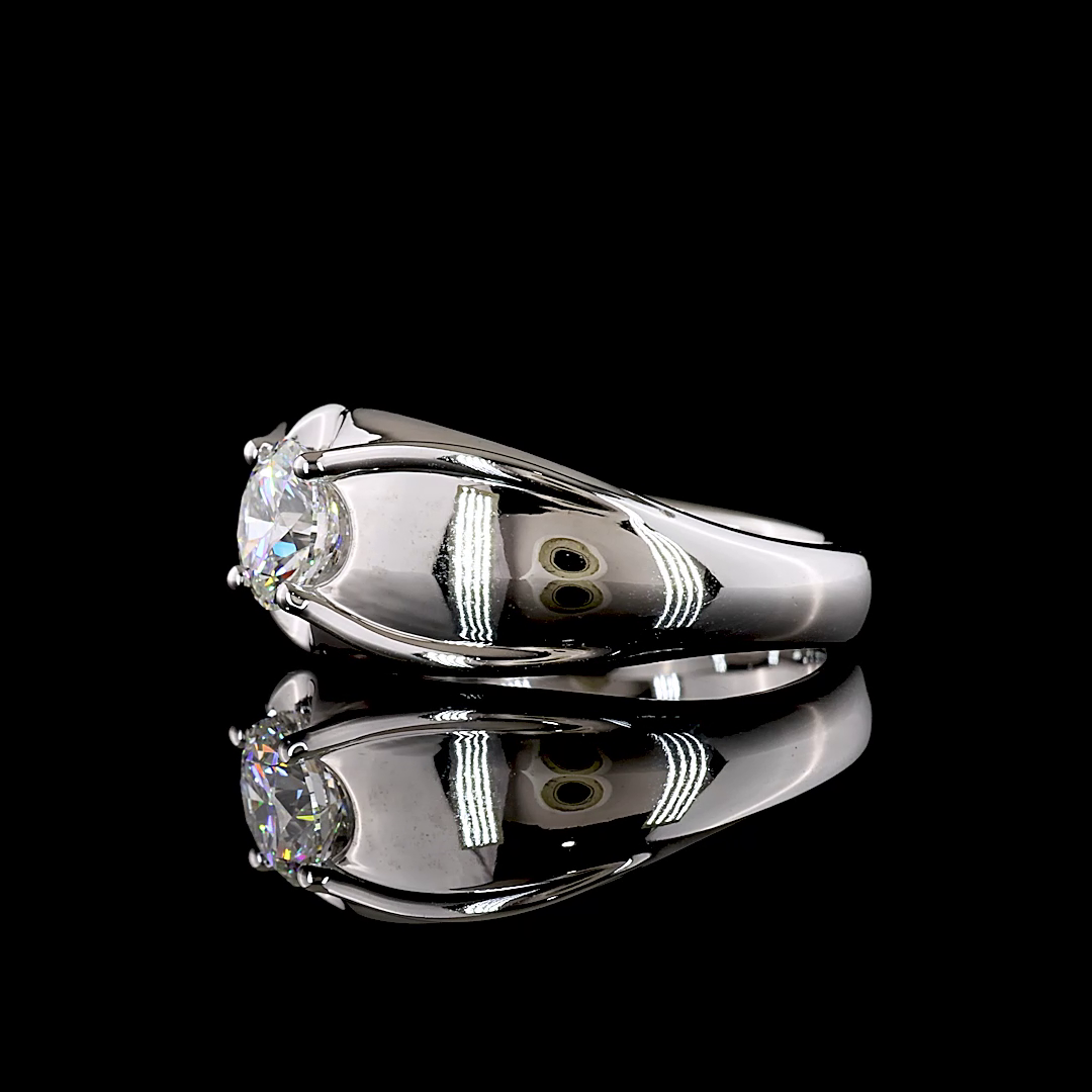 1.00 CT Round Lab Grown Diamond Solitaire Ring Sz. 8 (D Color and VS1 Clarity)