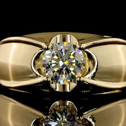 1.03 CT Round Lab Grown Diamond Solitaire Ring Sz. 8 (F Color and VS1 Clarity)