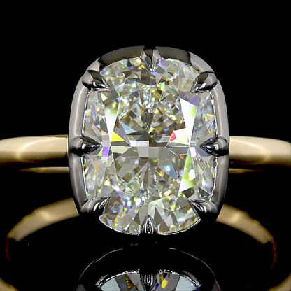 3.09 CT Cushion Modified Lab Grown Diamond Solitaire Ring Sz. 6 (F Color and VS1 Clarity)