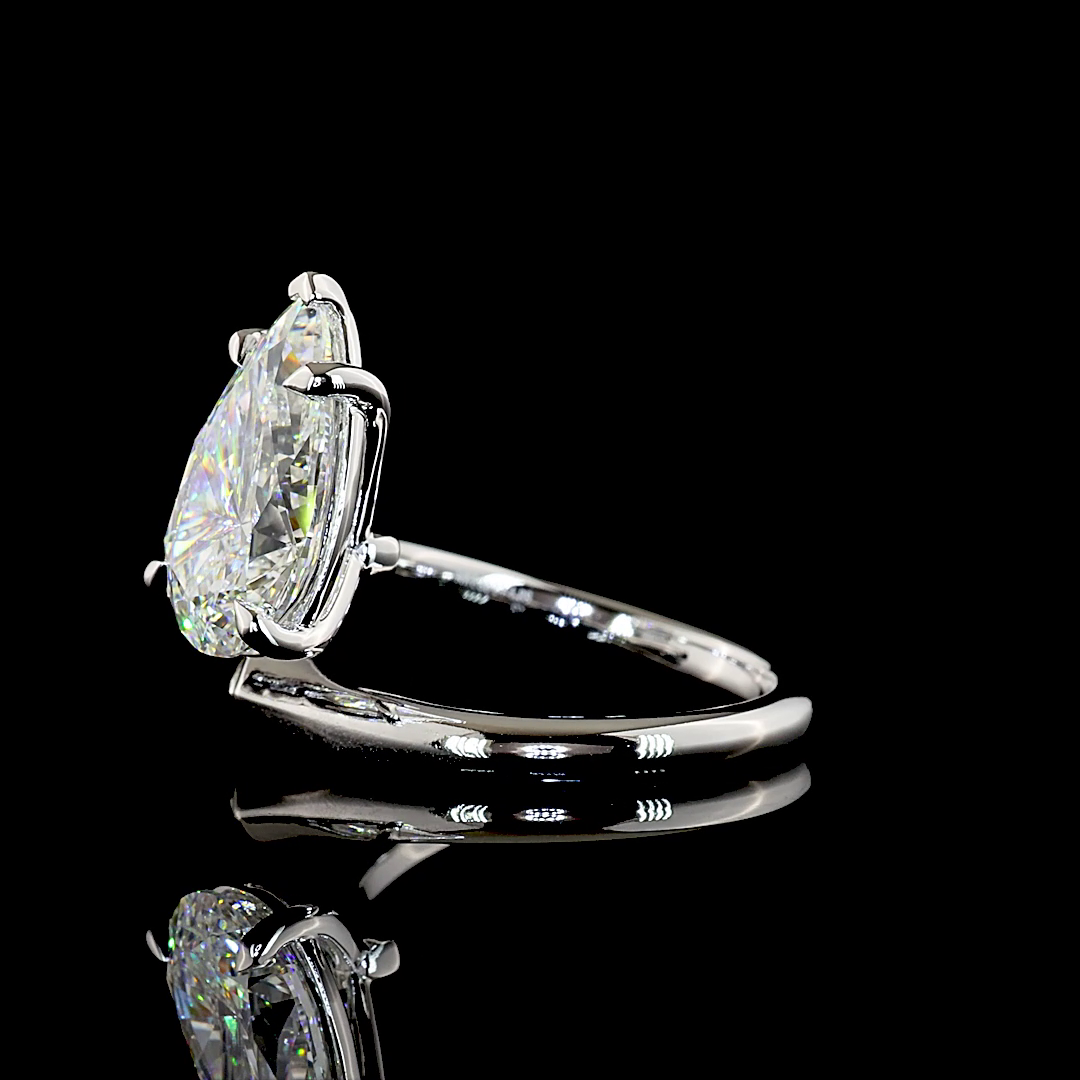 4.89 CTTW Pear Lab Grown Diamond Toi et Moi Ring Sz. 6.5 (E Color and VS1 Clarity)