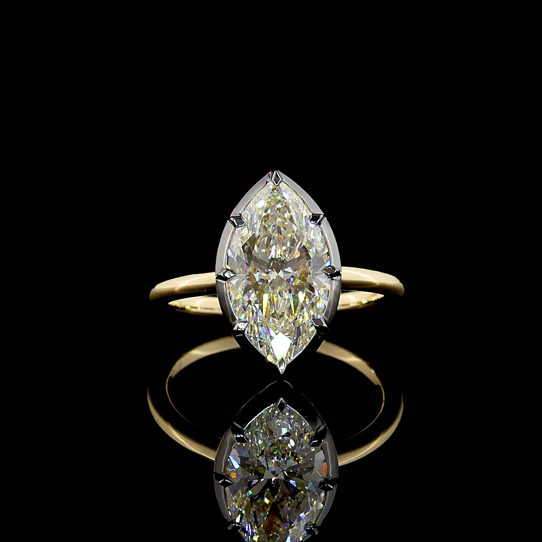 3.11 CT Marquise Lab Grown Diamond Solitaire Ring Sz. 6 (F Color and VS1 Clarity)