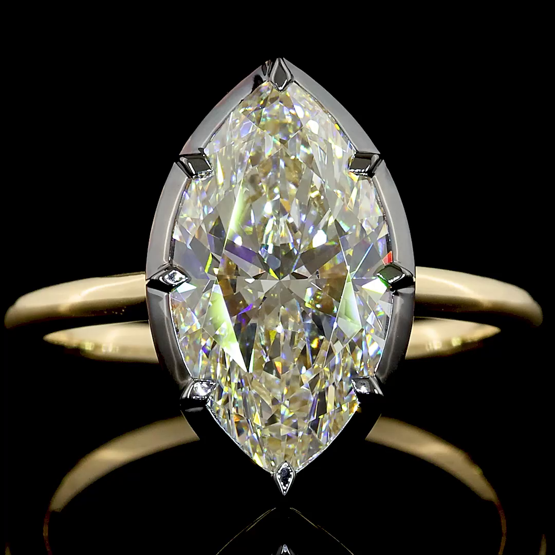 3.11 CT Marquise Lab Grown Diamond Solitaire Ring Sz. 6 (F Color and VS1 Clarity)