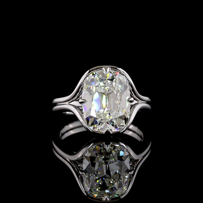 5.19 CT Antique Cushion Lab Grown Diamond Solitaire Ring Sz. 6.5 (F Color and VS1 Clarity)