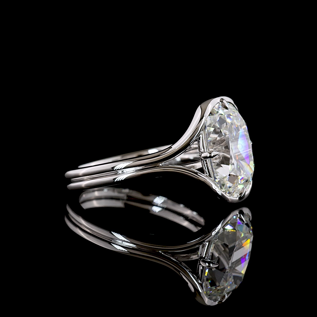 5.19 CT Antique Cushion Lab Grown Diamond Solitaire Ring Sz. 6.5 (F Color and VS1 Clarity)
