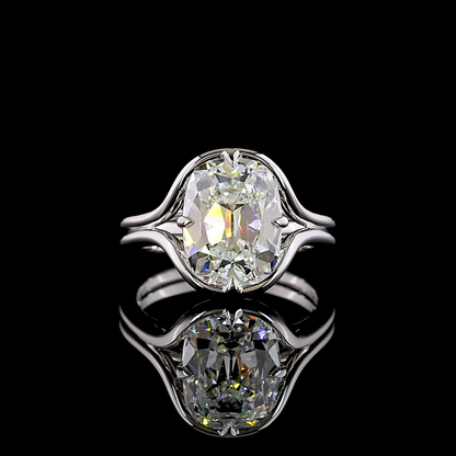 4.16 CT Antique Cushion Lab Grown Diamond Solitaire Ring Sz. 6 (F Color and VS1 Clarity)