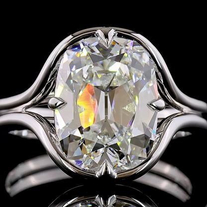 4.16 CT Antique Cushion Lab Grown Diamond Solitaire Ring Sz. 6 (F Color and VS1 Clarity)