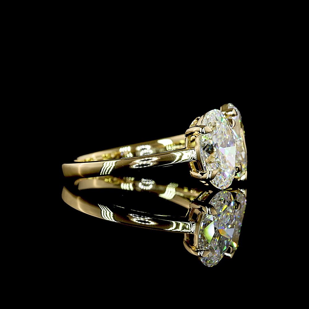 2.81 CTTW Oval Lab Grown Diamond Toi et Moi Ring Sz. 6.5 (F Color and VS1 Clarity)