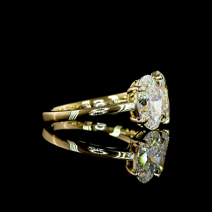 2.81 CTTW Oval Lab Grown Diamond Toi et Moi Ring Sz. 6.5 (F Color and VS1 Clarity)