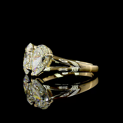 2.81 CTTW Oval Lab Grown Diamond Toi et Moi Ring Sz. 6.5 (F Color and VS1 Clarity)