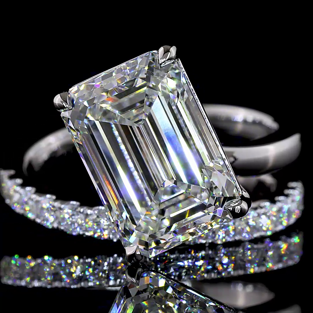 5.59 CTTW Emerald Lab Grown Diamond Special Ring Sz. 6.5 (F Color and VVS2 Clarity)