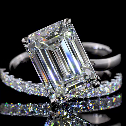 5.59 CTTW Emerald Lab Grown Diamond Special Ring Sz. 6.5 (F Color and VVS2 Clarity)