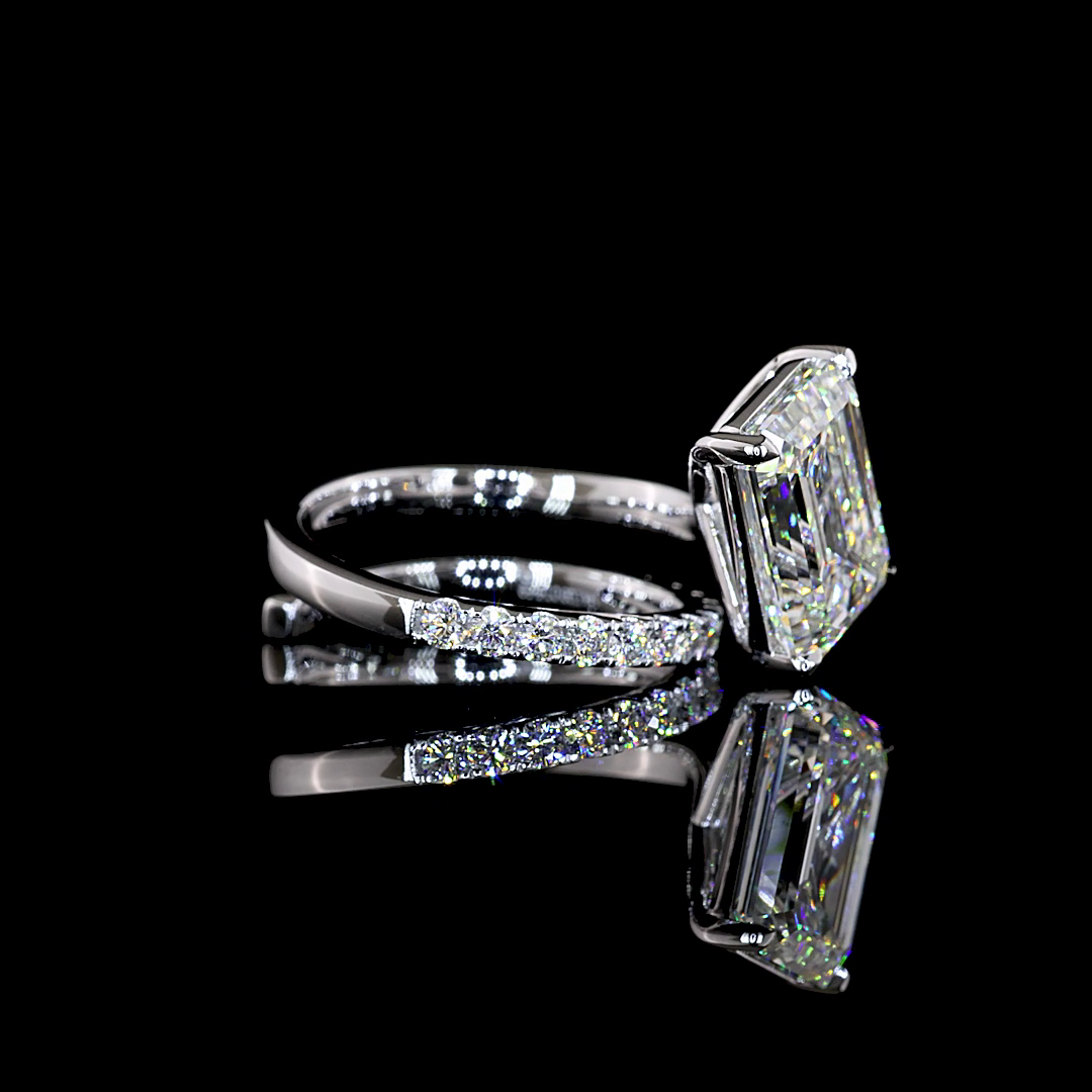 5.59 CTTW Emerald Lab Grown Diamond Special Ring Sz. 6.5 (F Color and VVS2 Clarity)