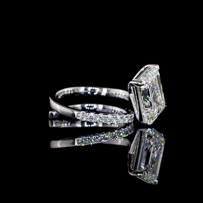 5.59 CTTW Emerald Lab Grown Diamond Special Ring Sz. 6.5 (F Color and VVS2 Clarity)