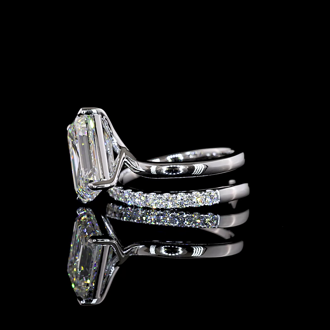 5.59 CTTW Emerald Lab Grown Diamond Special Ring Sz. 6.5 (F Color and VVS2 Clarity)