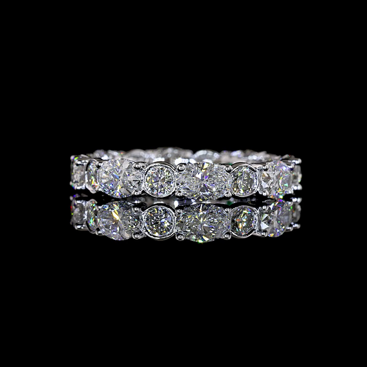 3.58 CTTW Oval Natural Diamond Full Ring Sz. 5 (H Color and SI Clarity)