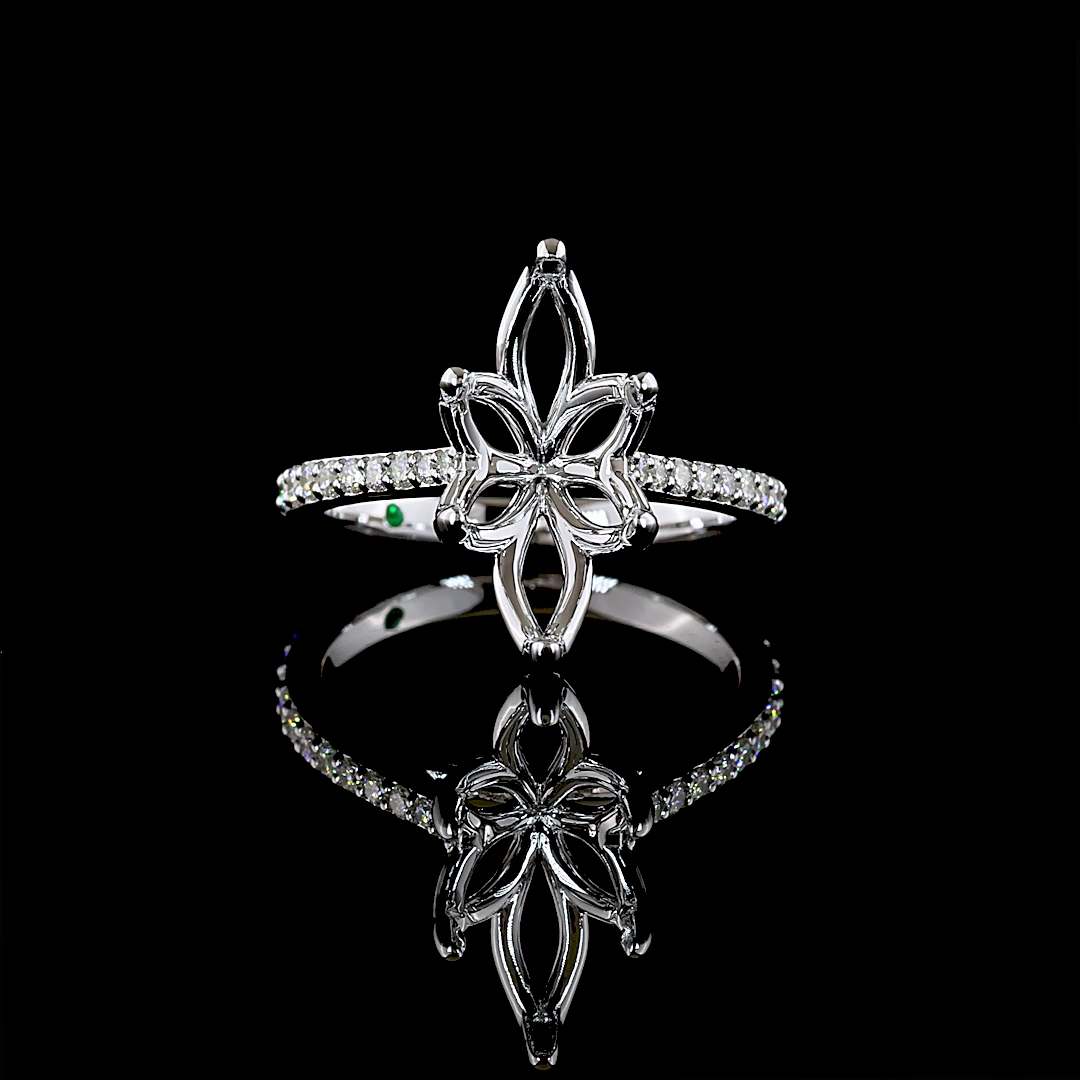 0.24 CTTW Natural Diamond Solitaire Diamond Shank Ring Sz. 6.5