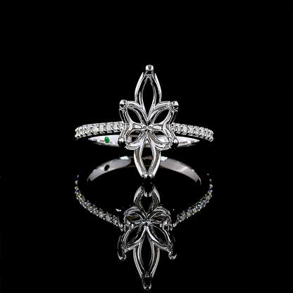 0.24 CTTW Natural Diamond Solitaire Diamond Shank Ring Sz. 6.5