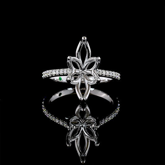 0.24 CTTW Natural Diamond Solitaire Diamond Shank Ring Sz. 6.5