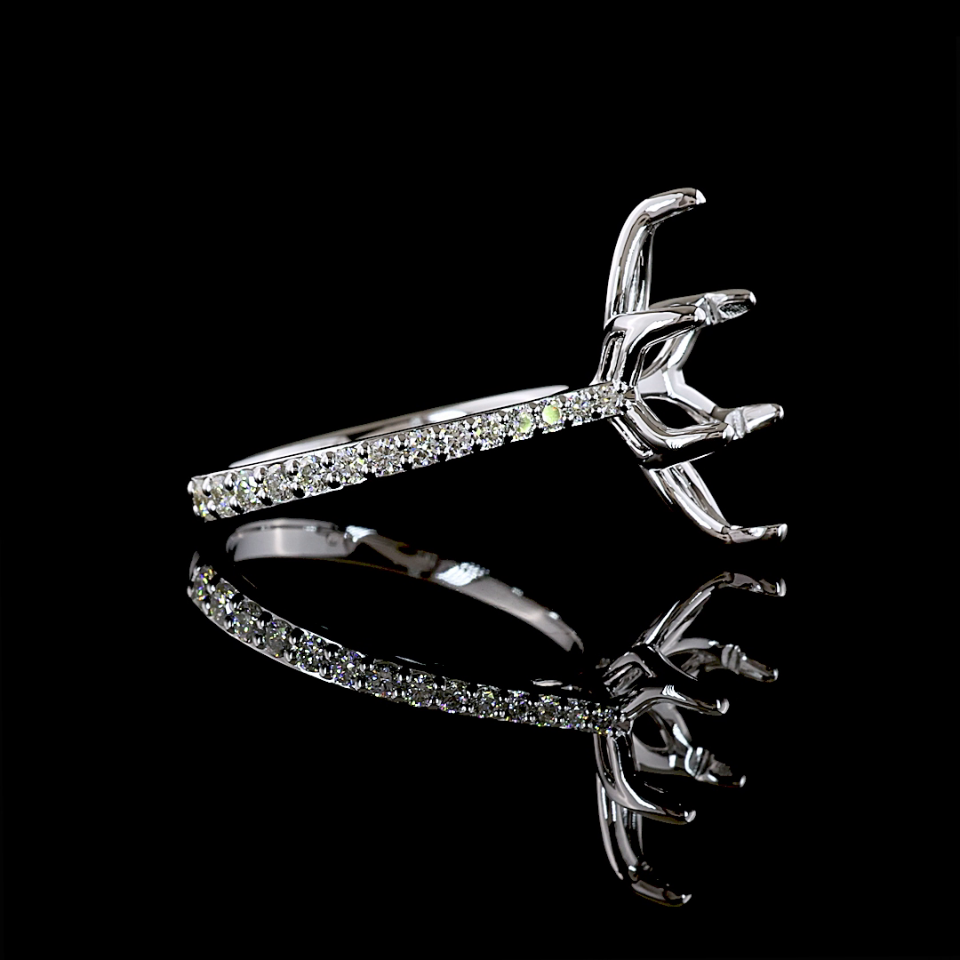 0.24 CTTW Natural Diamond Solitaire Diamond Shank Ring Sz. 6.5