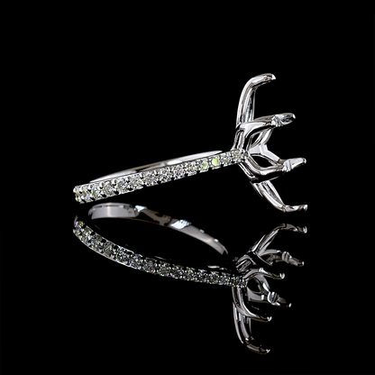 0.24 CTTW Natural Diamond Solitaire Diamond Shank Ring Sz. 6.5