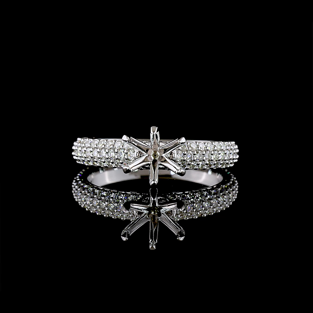 0.71 CTTW Natural Diamond Solitaire Diamond Shank Ring Sz. 6.5