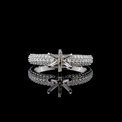 0.71 CTTW Natural Diamond Solitaire Diamond Shank Ring Sz. 6.5