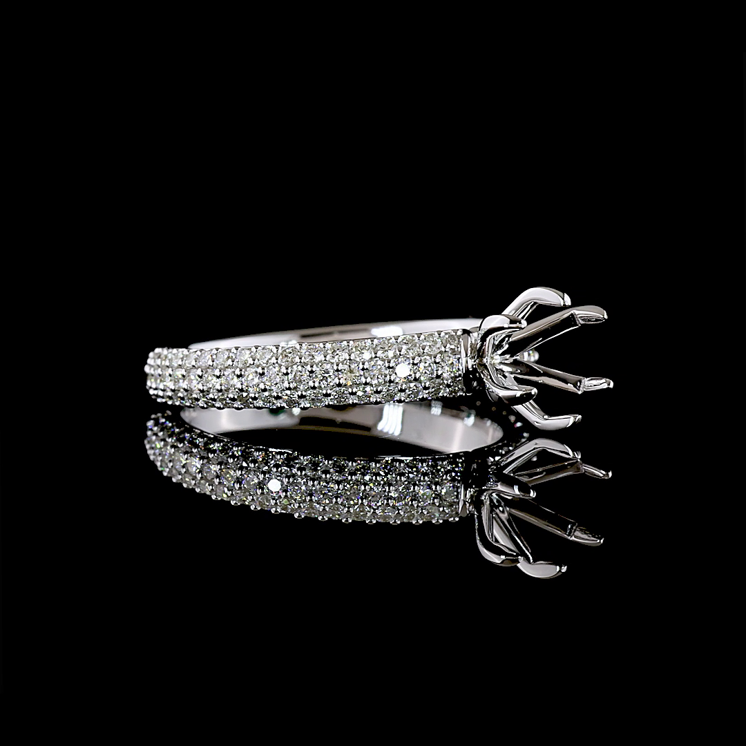 0.71 CTTW Natural Diamond Solitaire Diamond Shank Ring Sz. 6.5