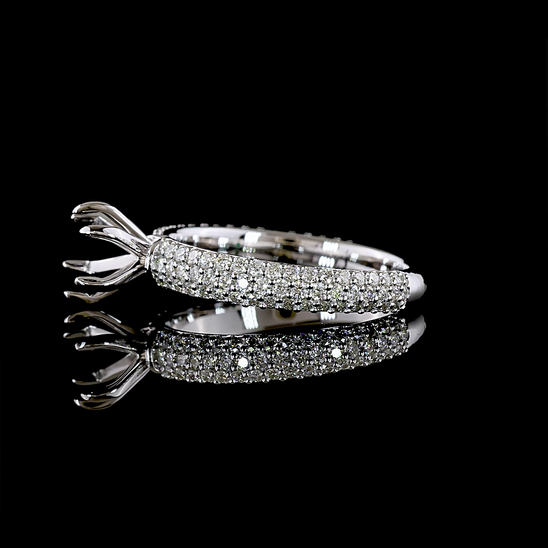0.71 CTTW Natural Diamond Solitaire Diamond Shank Ring Sz. 6.5