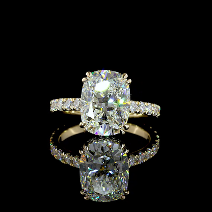 0.70 CTTW Natural Diamond Hidden Halo Ring Sz. 6 (H Color and SI Clarity)