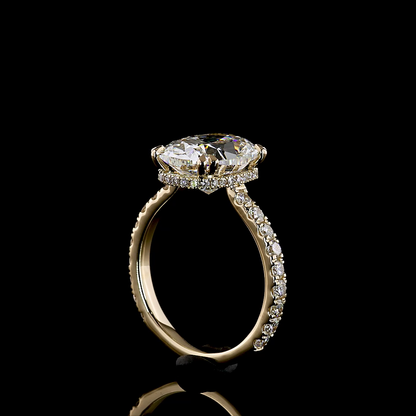 0.70 CTTW Natural Diamond Hidden Halo Ring Sz. 6 (H Color and SI Clarity)