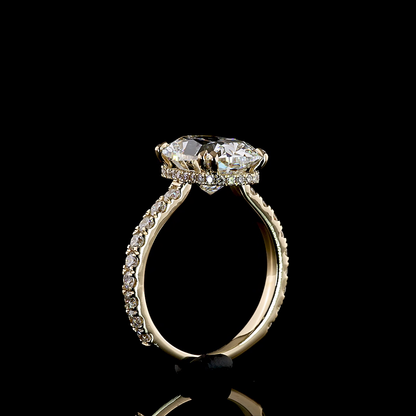 0.70 CTTW Natural Diamond Hidden Halo Ring Sz. 6 (H Color and SI Clarity)