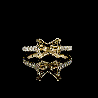 0.69 CTTW Natural Diamond Solitaire Diamond Shank Ring Sz. 6