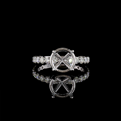 0.99 CTTW Round Natural Diamond Solitaire Diamond Shank Ring Sz. 7 (H Color and SI Clarity)