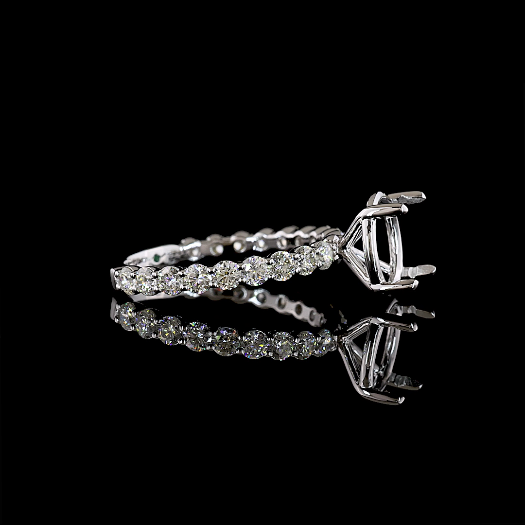 0.99 CTTW Round Natural Diamond Solitaire Diamond Shank Ring Sz. 7 (H Color and SI Clarity)