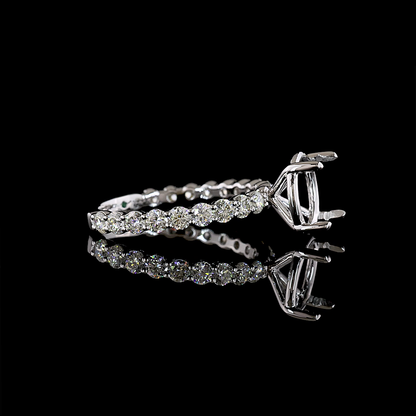 0.99 CTTW Round Natural Diamond Solitaire Diamond Shank Ring Sz. 7 (H Color and SI Clarity)